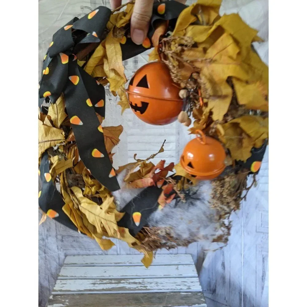 Halloween bell fall wreath hanging decor home